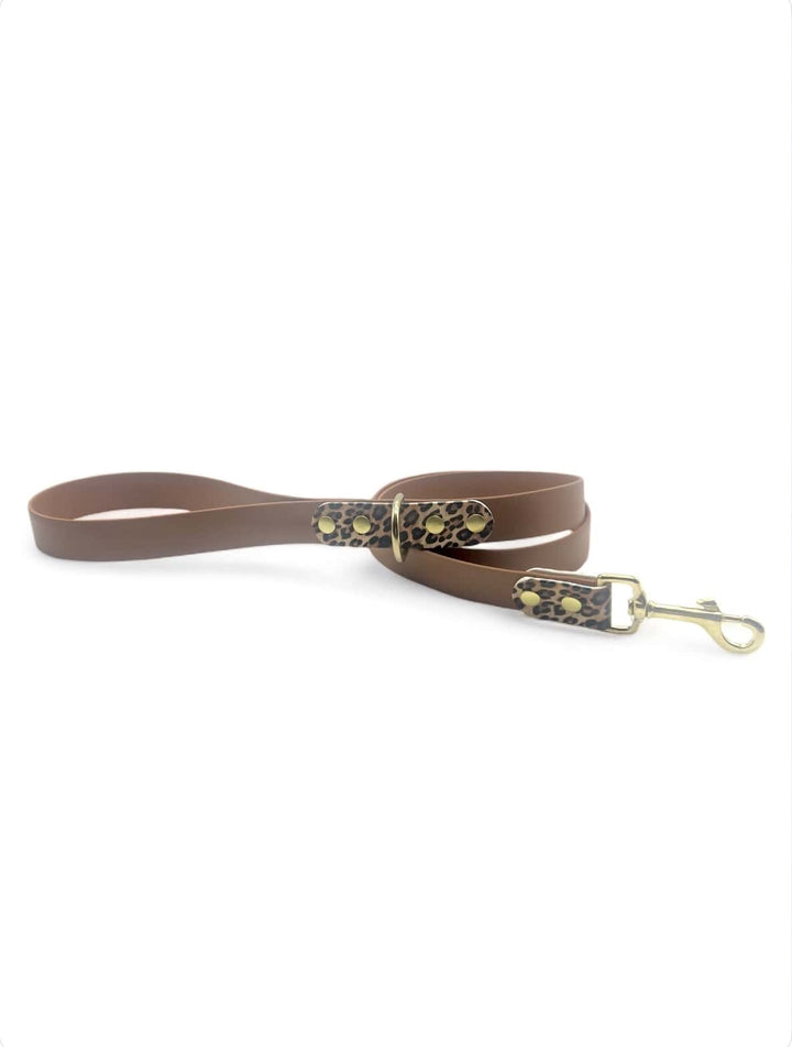 laisse chien biothane camel et léopard. Tendance et actuel