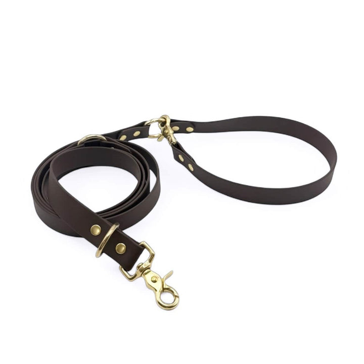 laisses multipositions marron foncé chien biothane
